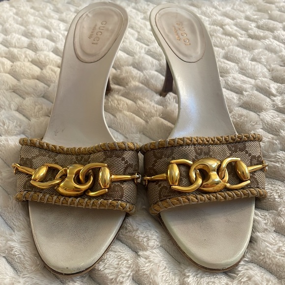 Gucci Monogram Chain Heels - Picture 6 of 12